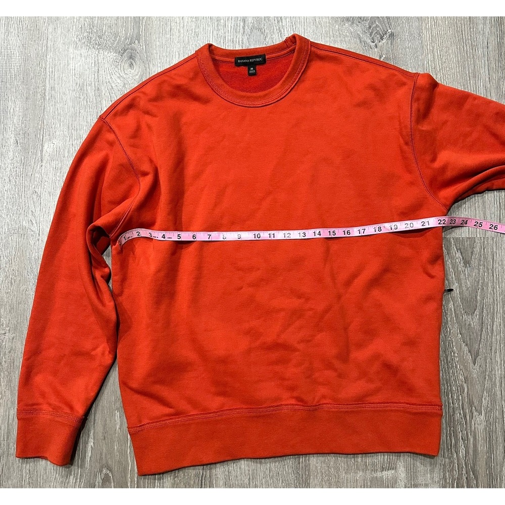 Banana Republic Sweater Mens Medium Orange Pullover Heavy Boxy Crewneck Sweater - Picture 7 of 13